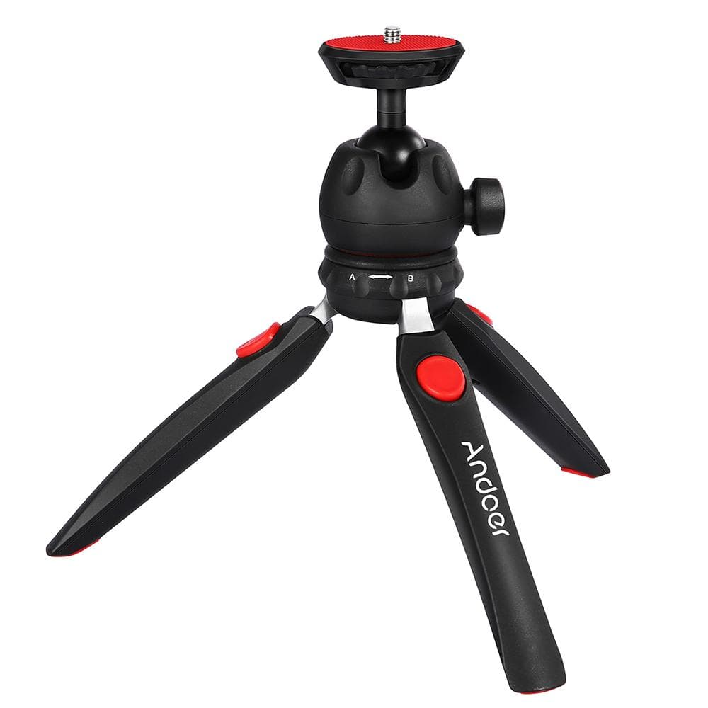 Mini Tabletop Tripod Phone Camera Tripod Removable Ball Head Foldable for DSLR/Mirrorless Cameras DV LED Video Light