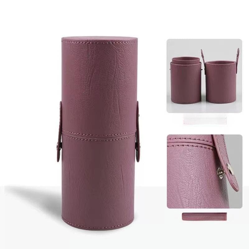Leather Travel Makeup Brushes Pen Holder Storage Empty Holder Cosmetic Brush Bag Brushes Organizer Make Up Tools purple