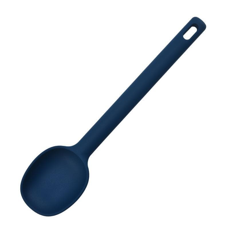 1Pc Creative Silicone Soup Spoon Salad Stirring Spoon Kitchen Season Soup Spoon Kitchen Tool navy blue