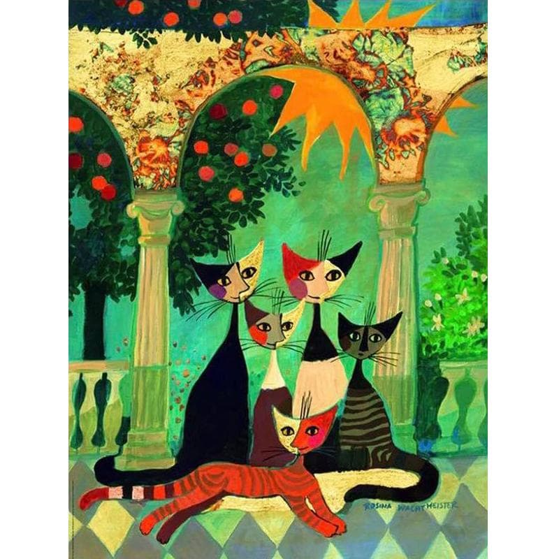 Diamond Painting Cartoon Cat Diamond Embroidery Craft Painting Mosaic Gift Animal Diamond Wall Arts 20X30CM
