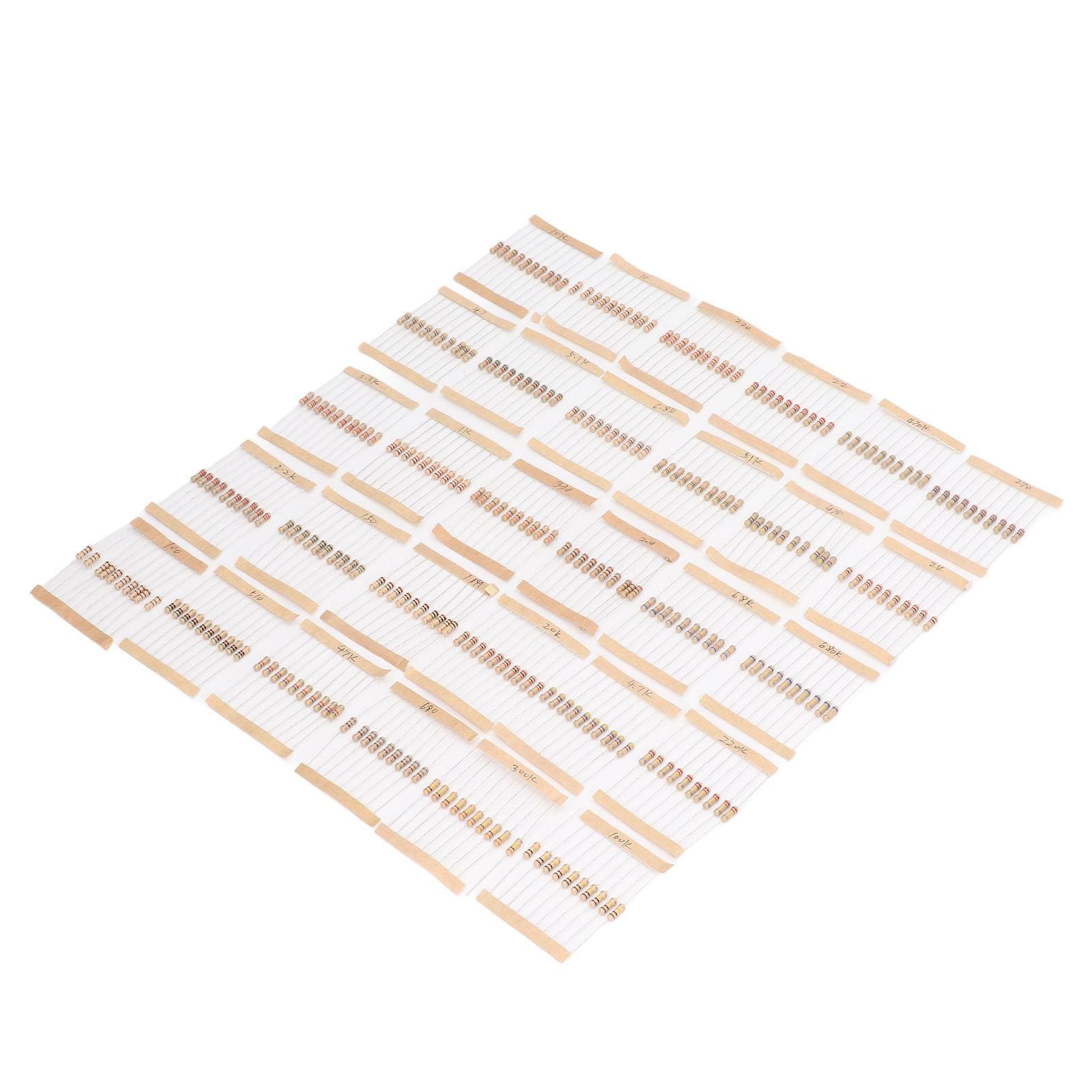 300PCS Carbon Film Resistors Assortment 12W 5percent Tolerance 10R to 1M Electronic Resistor for