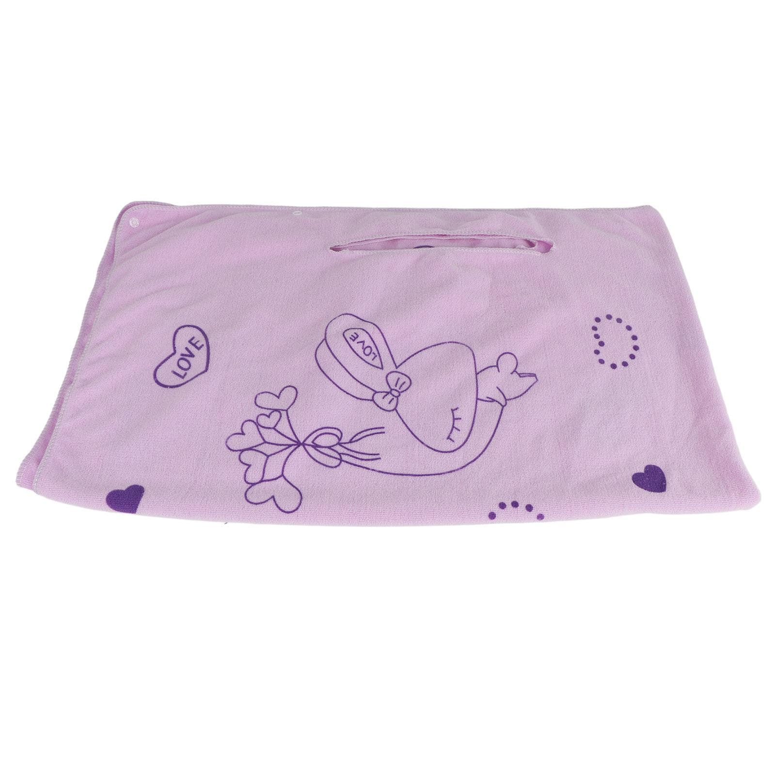 Women Bath Towel Superfine Fiber Wearable Breathable Female Towel Wrap with Straps Edge Cover 80x135cm/31.50x53.15in light purple