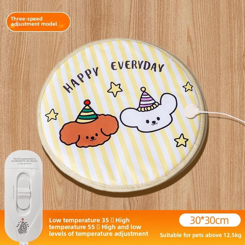 Autumn and Winter Cat Round Warm Heating Waterproof Puppy Pet Electric Blanket Regular Constant Temperature Dog Heating Mat