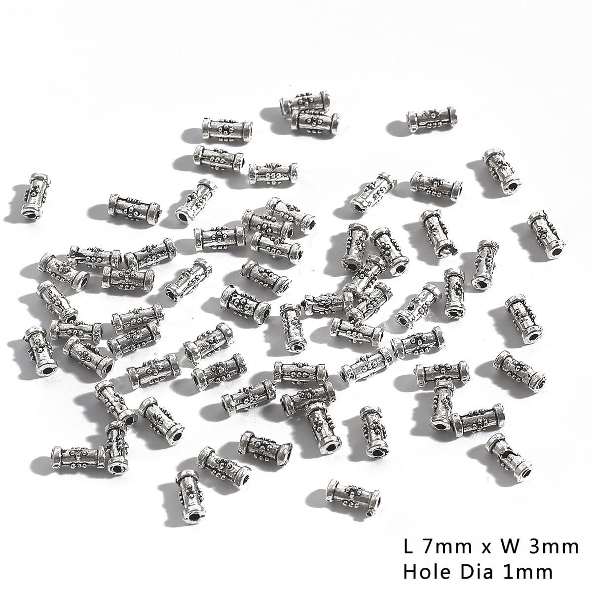 50/100Pcs Vintage Tibetan Silver Loose Metal Beads Designer Decoration Craft Spacer Beads DIY Jewelry Making Bracelet 03 100pcs silver