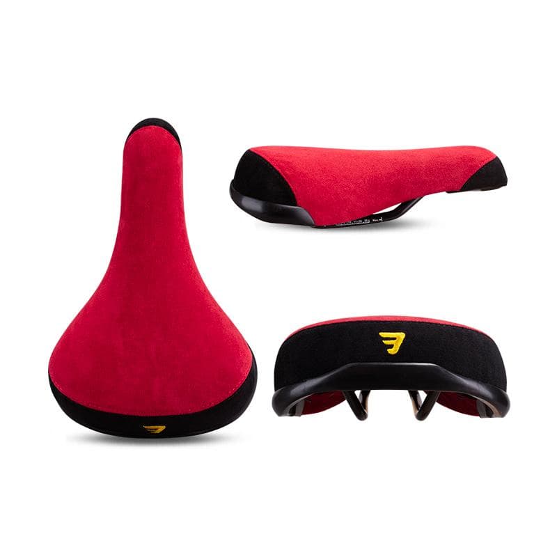 Funsea Bicycle Saddle Wheelie 2 Tones Colors Seat For Bicycles Flannelette Bike Seats Embroidery Logo 8mm Rail