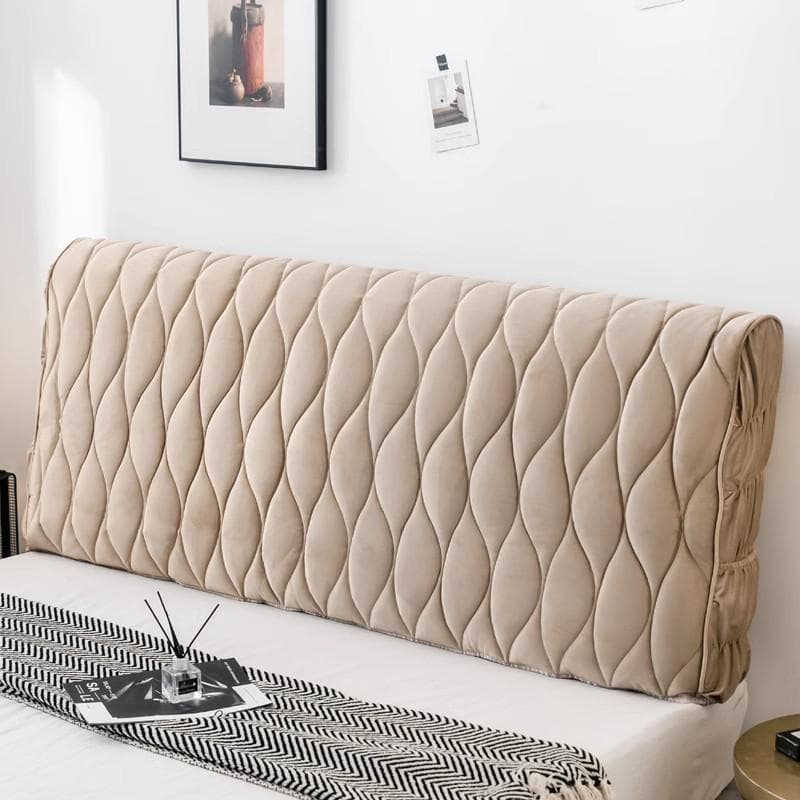 Luxury Short Plush All-inclusive Bed Head Cover Velvet Thicken Quilted Headboard Cover Double Side Quilting Bedside Cover W150 x H65cm