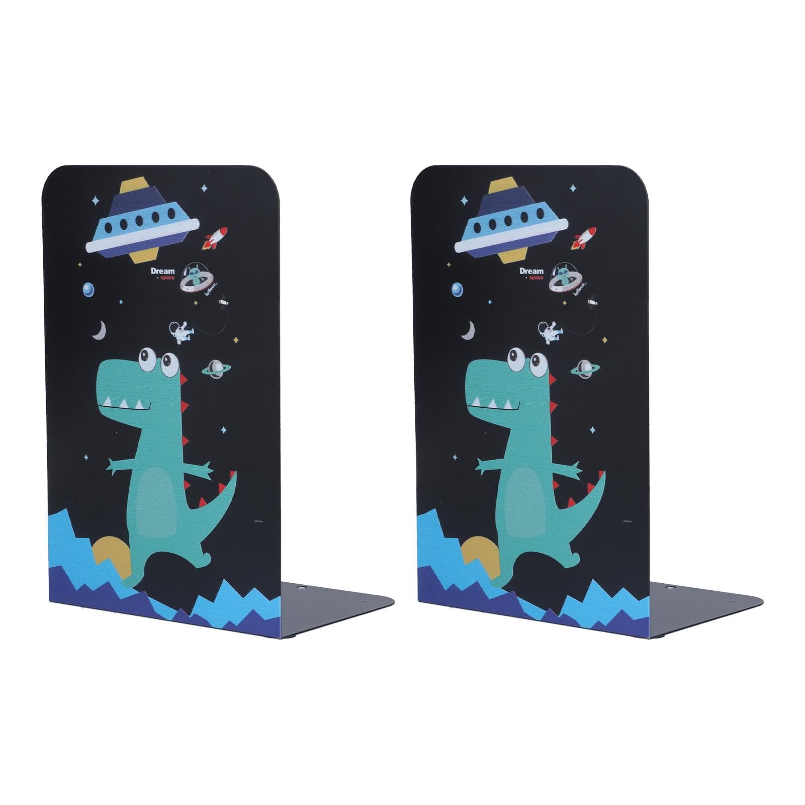 2 Pcs Bookends Creative Personality Large Capacity Desktop Storage Bookshelf Book StandPrinting 1
