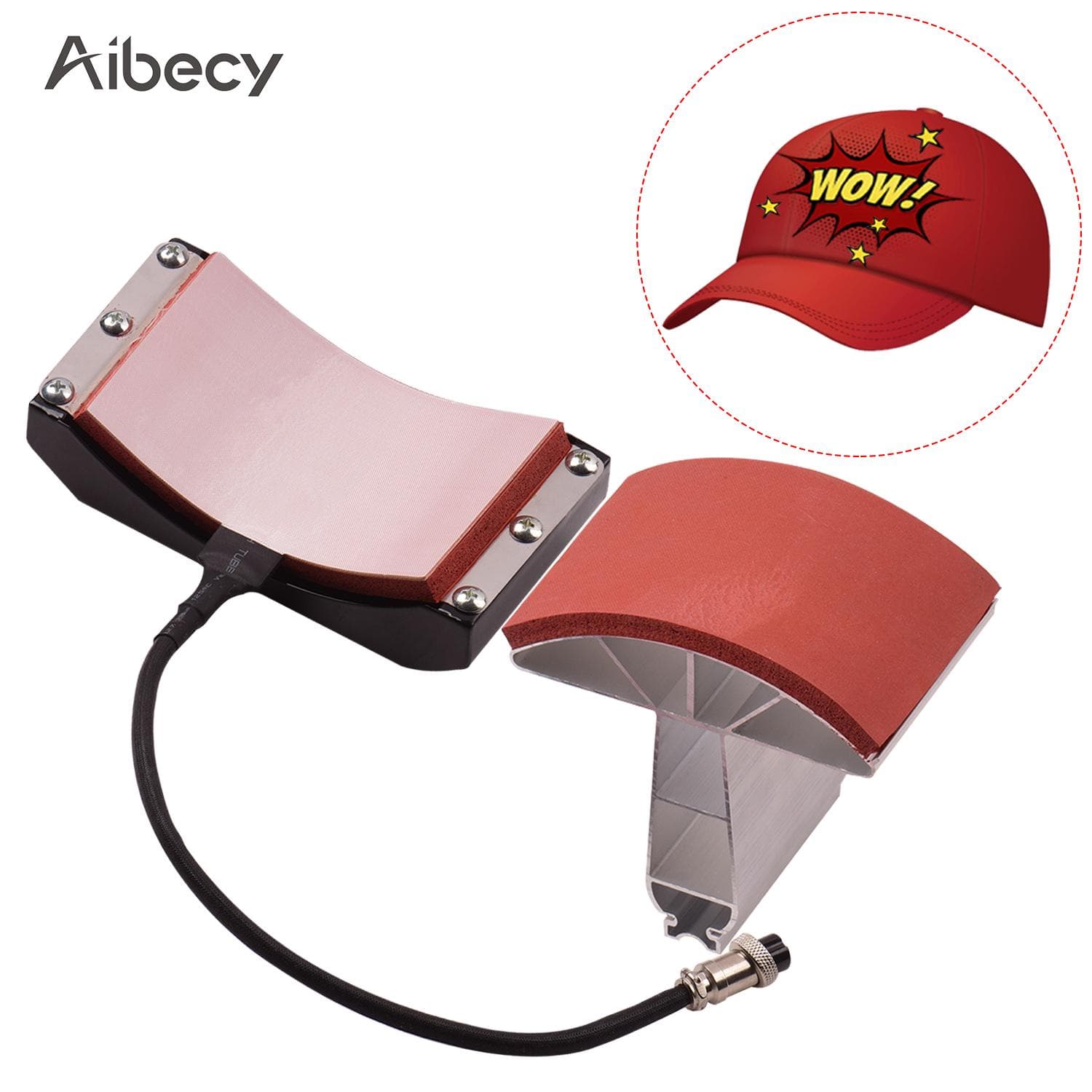 Aibecy Hat Cap Heat Press Machine Attachment Heating Machine Part 5.5x3Inch 110V multicolour