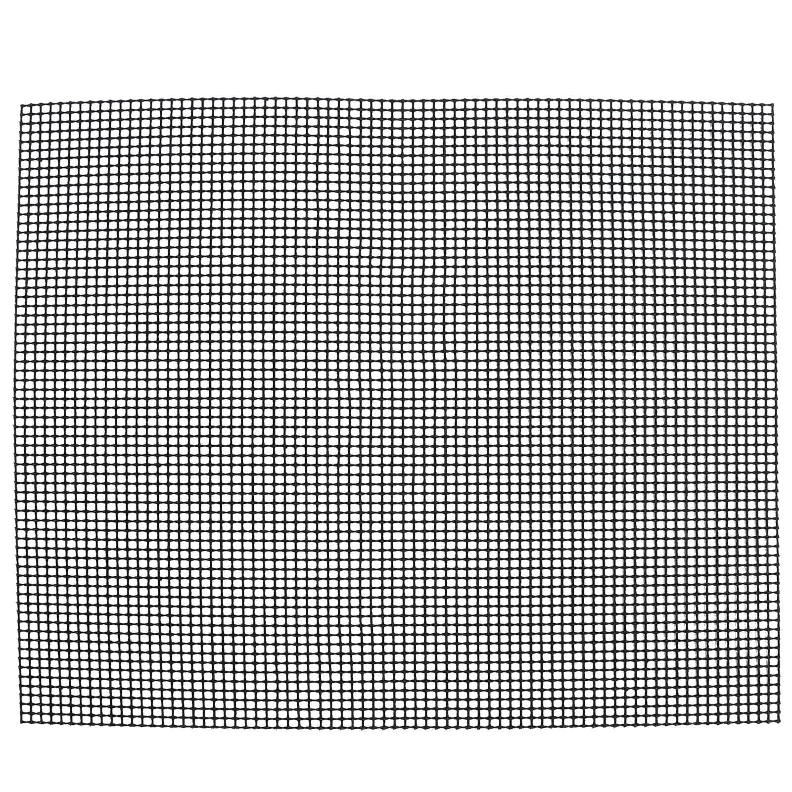 Food Grade NonStick Grid Sheet Multifunctional Barbecue Grid Mat for Barbecue Outdoor(Black 36x42cm