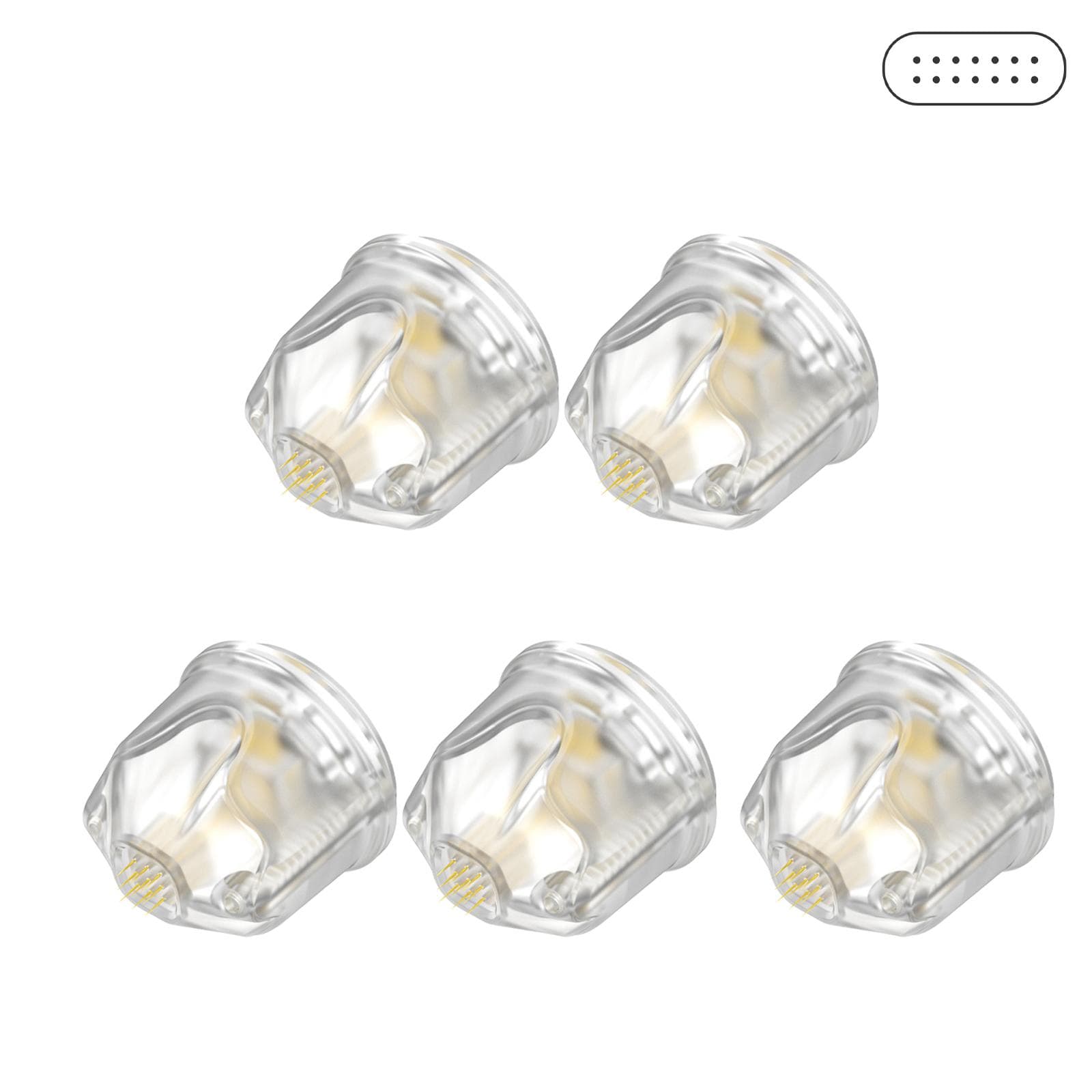 Bio Roller Q2 Replacement Heads Pack of 5 14pin&5pcs transparent