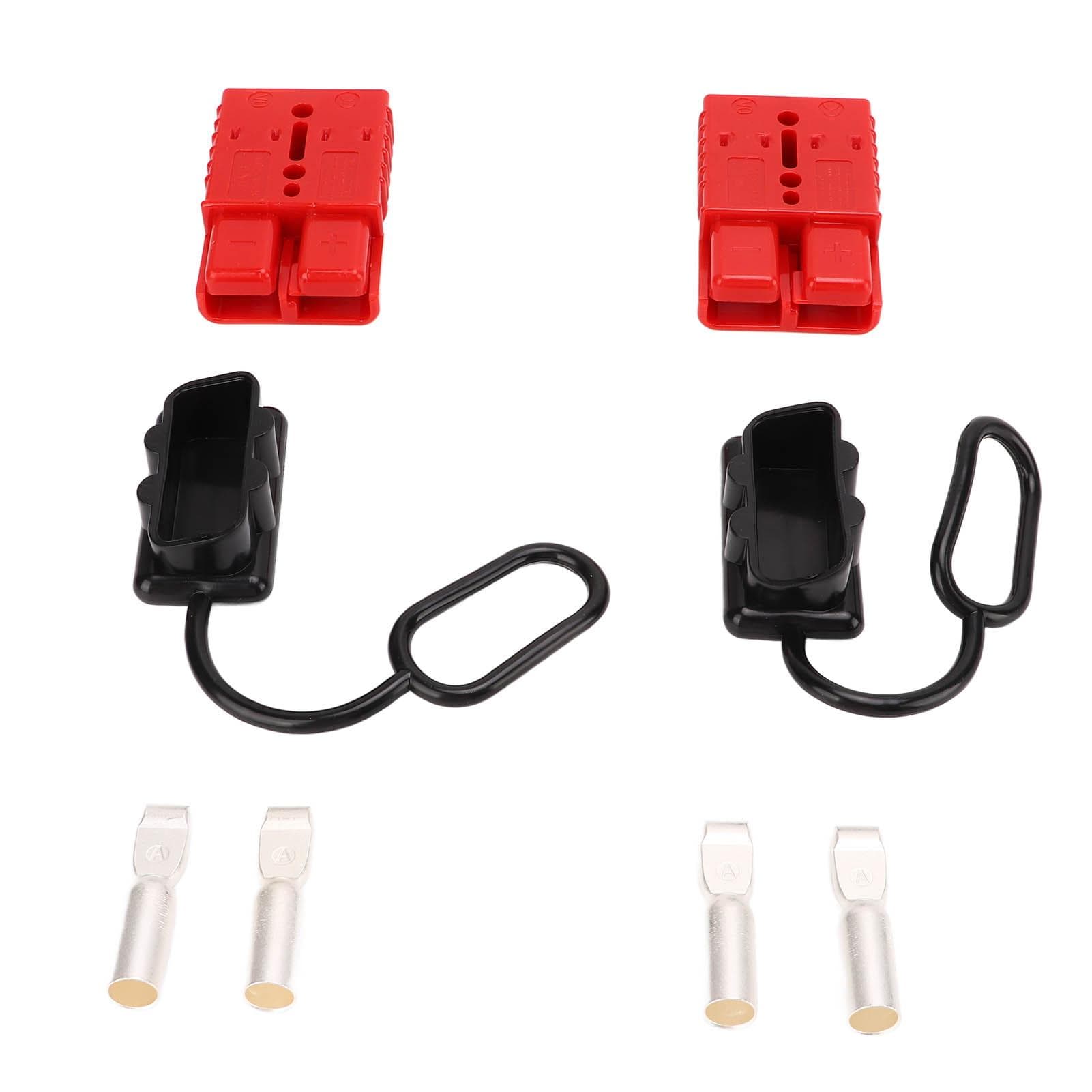 2 Set Red 10AWG 600V Battery Quick Connect Disconnect Plug 175A Wire Harness Plug Kit Universal