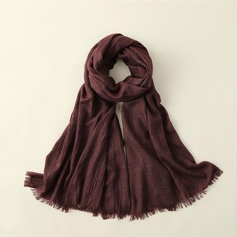 Summer Silk Scarf for Women, Fashionable Sun Protection and Shading, Beach Long Scarf, Solid Color Cotton and Linen Silk Scarf, Scarf 100*195CM