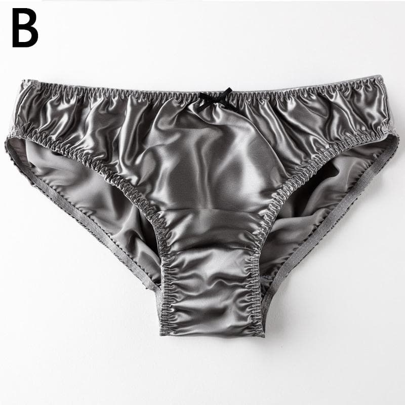 Sexy Women Ladies Satin Silky Briefs Panties Lingerie Underwear Knickers Large Size 3X grey
