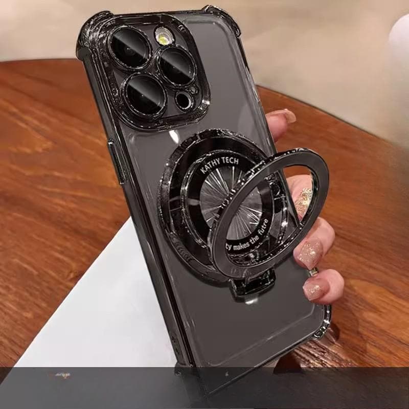 Applicable To 15pro IPhone Case IPhone 14 Electroplated Four Corner Airbag 13 Transparent 12 Folding Invisible Bracket 7 iPhone SE (second generation)