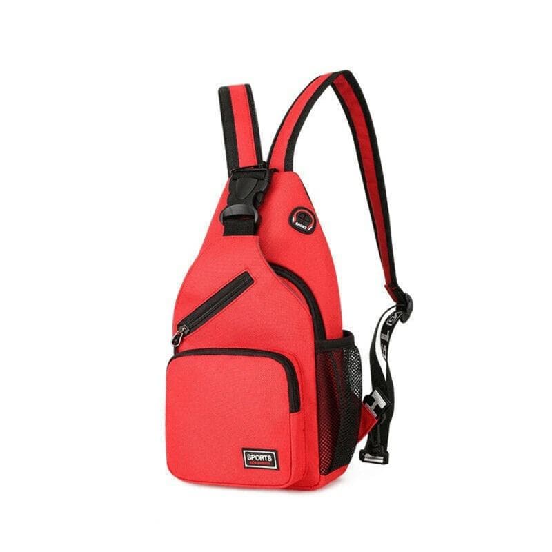 Crossbody Bag One Shoulder Oxford Cloth Chest Bag Crossbody Leisure Multifunctional Backpack Handbag red