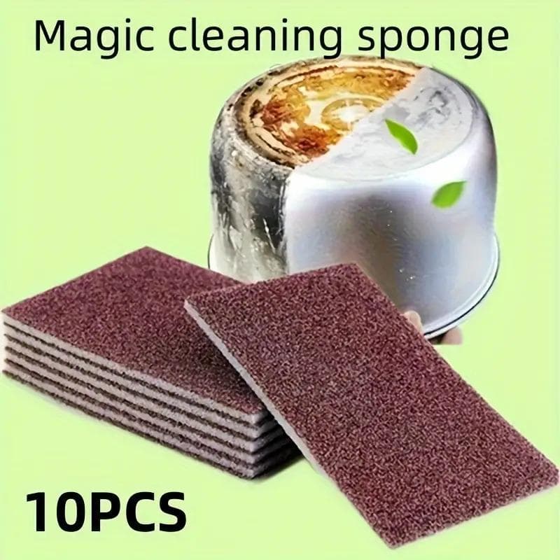 10pcs Diamond Sand Magic Sponge Pads | Mixed Color Sponge Pads for Cookware Cleaning, Rust Removal, Dishwashing Essentials