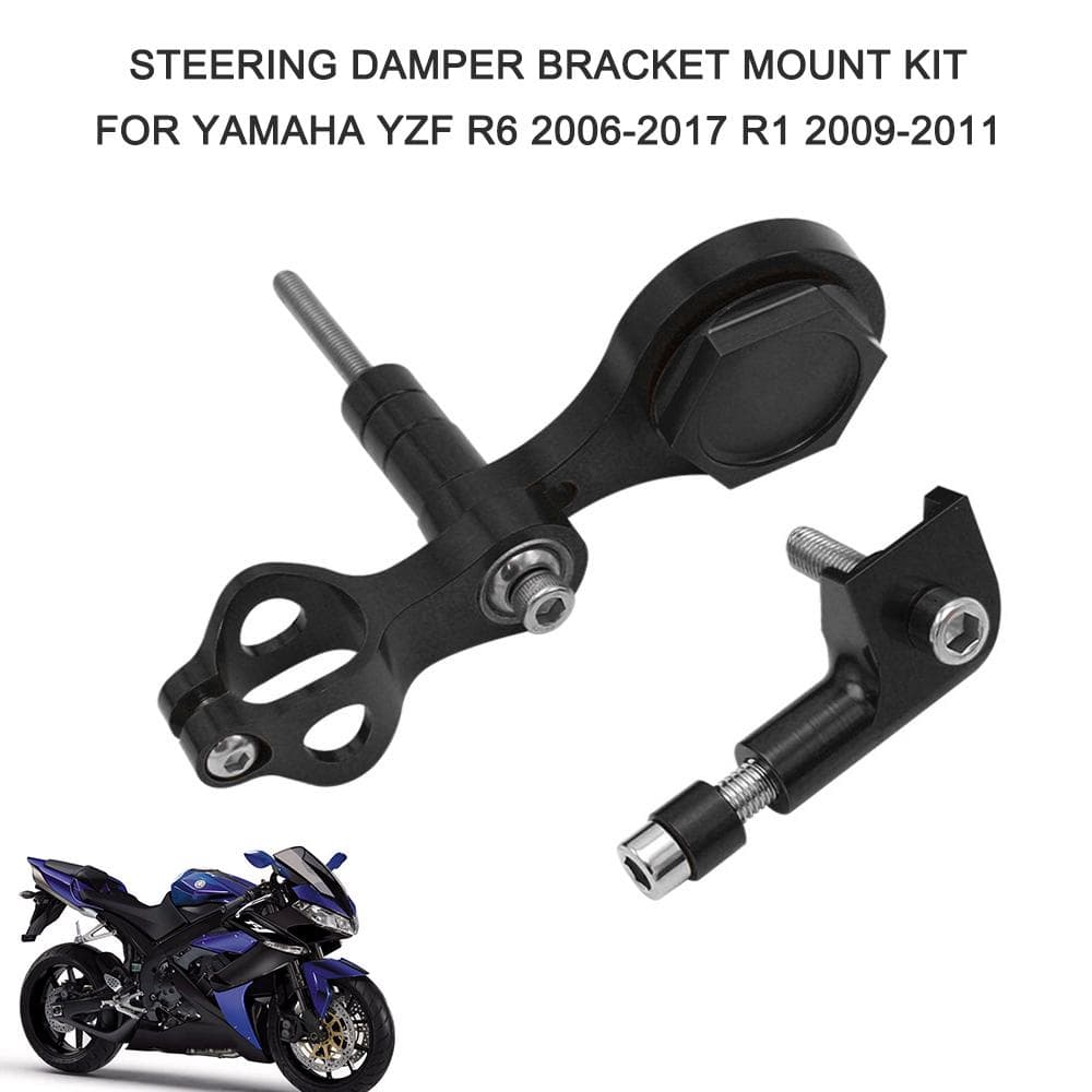 Damper Bracket Steering Damper Bracket Mount Kit Motorcycle Steering Damper Stabilizer Mounting black