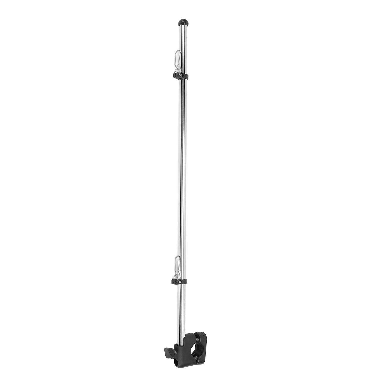 533.4mm Boat Flag Pole 304 Stainless Steel Rail Mounted Adjustable Plastic Clip Rustproof for Boat