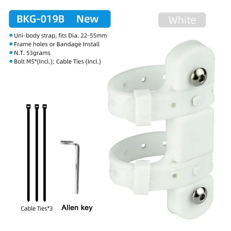 Bicycle Water Kettle Mount Adaptor Silicone Bandage Bottle Cage Strap Cycling Bottle Holder Mounting Bracket Bike Accessories white