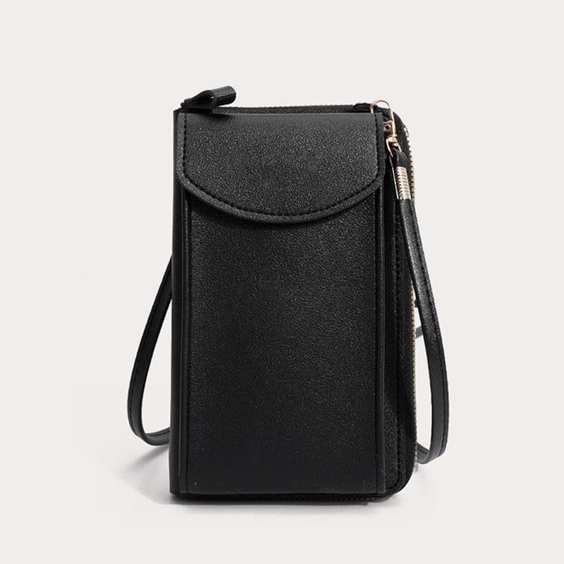 Fashion Small Crossbody Bags Women Mini PU Leather Shoulder Messenger Bag Ladies Clutch Phone Bag Purse Handbag 11x4x19.5cm black