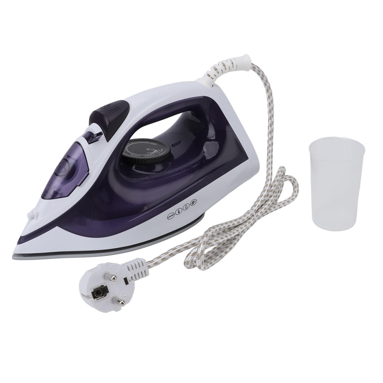 Steam Iron for Clothes 1600W Microsteam Holes 210ml Water Tank Dry Wet Ironing Machine for Home