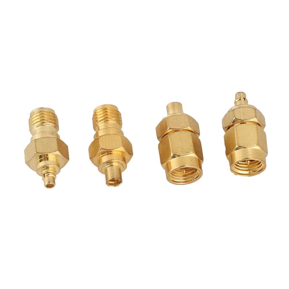 4pcs Nickel plated Brass MMCX to SMA Adapter 50ohm Impedance for Antenna Radio