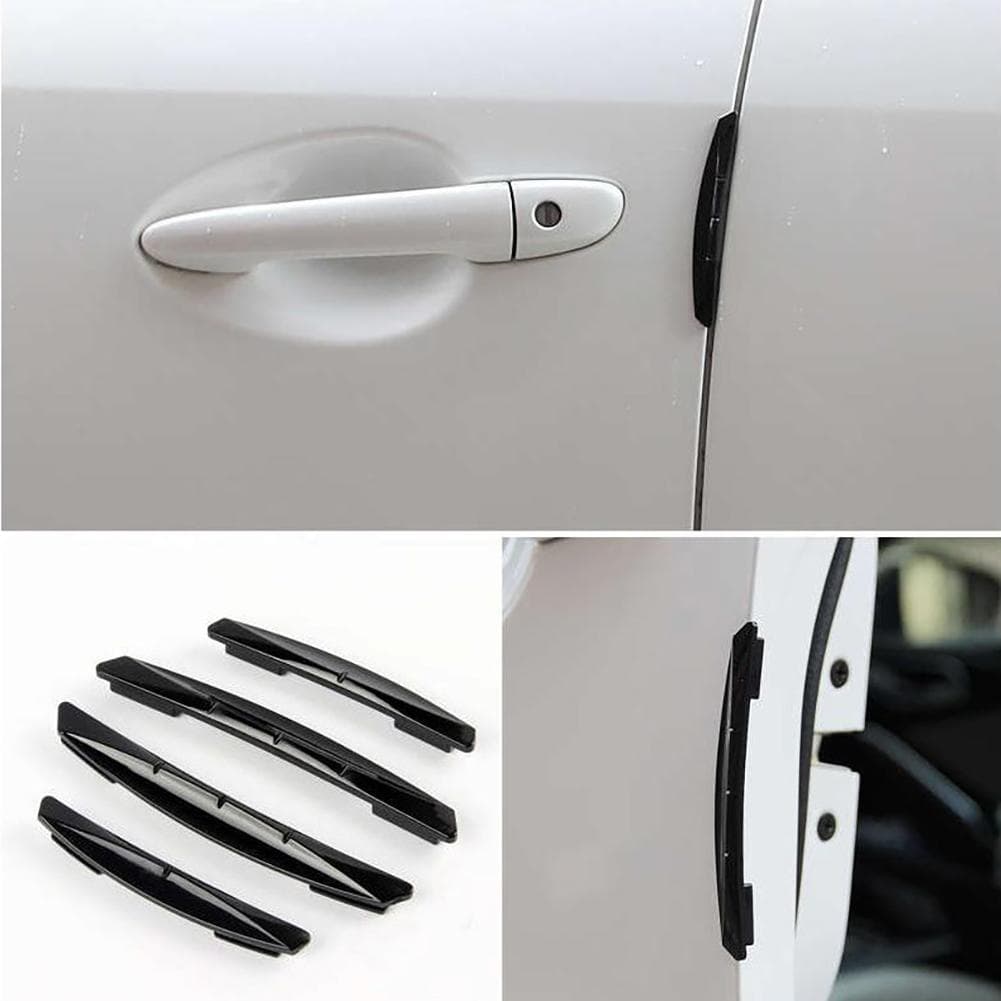 4pcs Universal Car Door Edge Scratch Anti-collision Protector Guard Strip Trim black