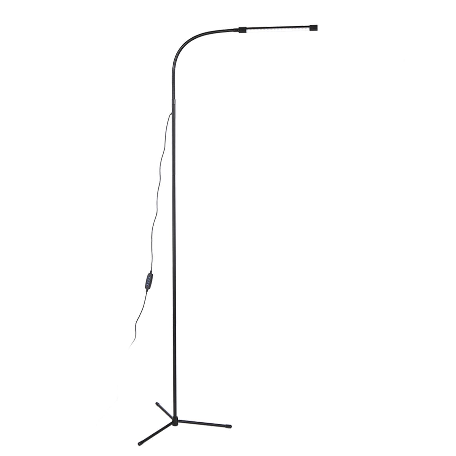 Dimmable USB Floor Light LEDs Standing Lamp 3 Color Temperatures 10 Level Brightness High Lumens Switch Control black