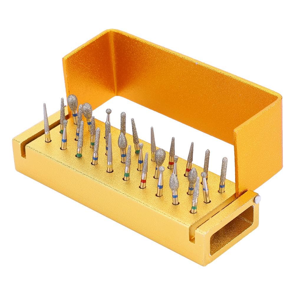 Golden Dental High Speed Handpieces Holder 30Pcs Dental Diamond Burs Drill
