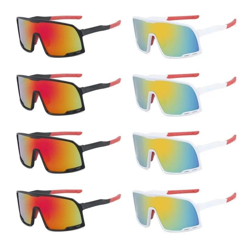 8PCS Cycling Glasses UV400 Protection Outdoor Sports Bicycle Sunglasses for Men Women MTB Road Bike