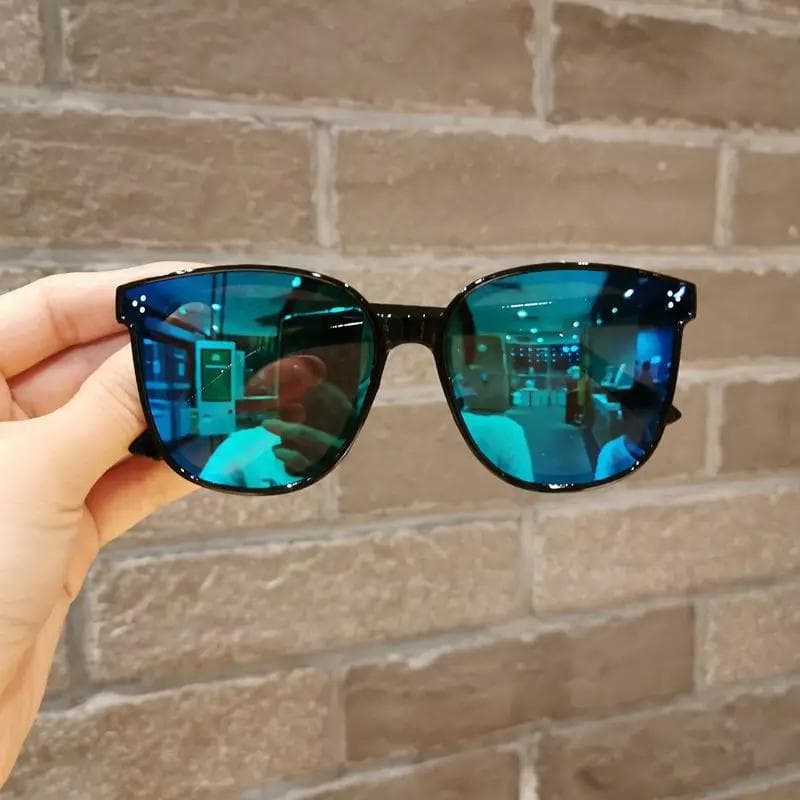 New Children Round Sunglasses Shiny Coating Double Color Vintage UV Protection Glasses for Girls Boys As the picture shown