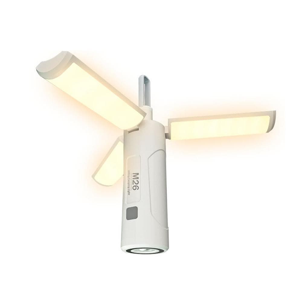 Foldable Camping Light Multifunctional Tent Lamp Rechargeable Flashlight Power Bank Waterproof with 2000mAh white