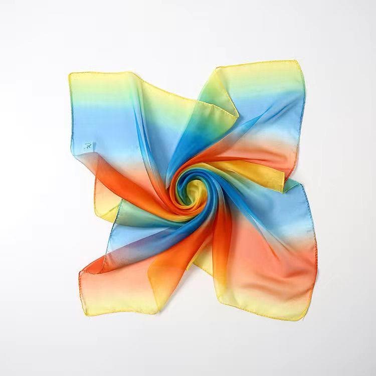 Square Scarf Versatile Decoration for Women, Dancing Scarf, Spring and Summer Lightweight and Breathable Chiffon Printed Neck Protection Scarf