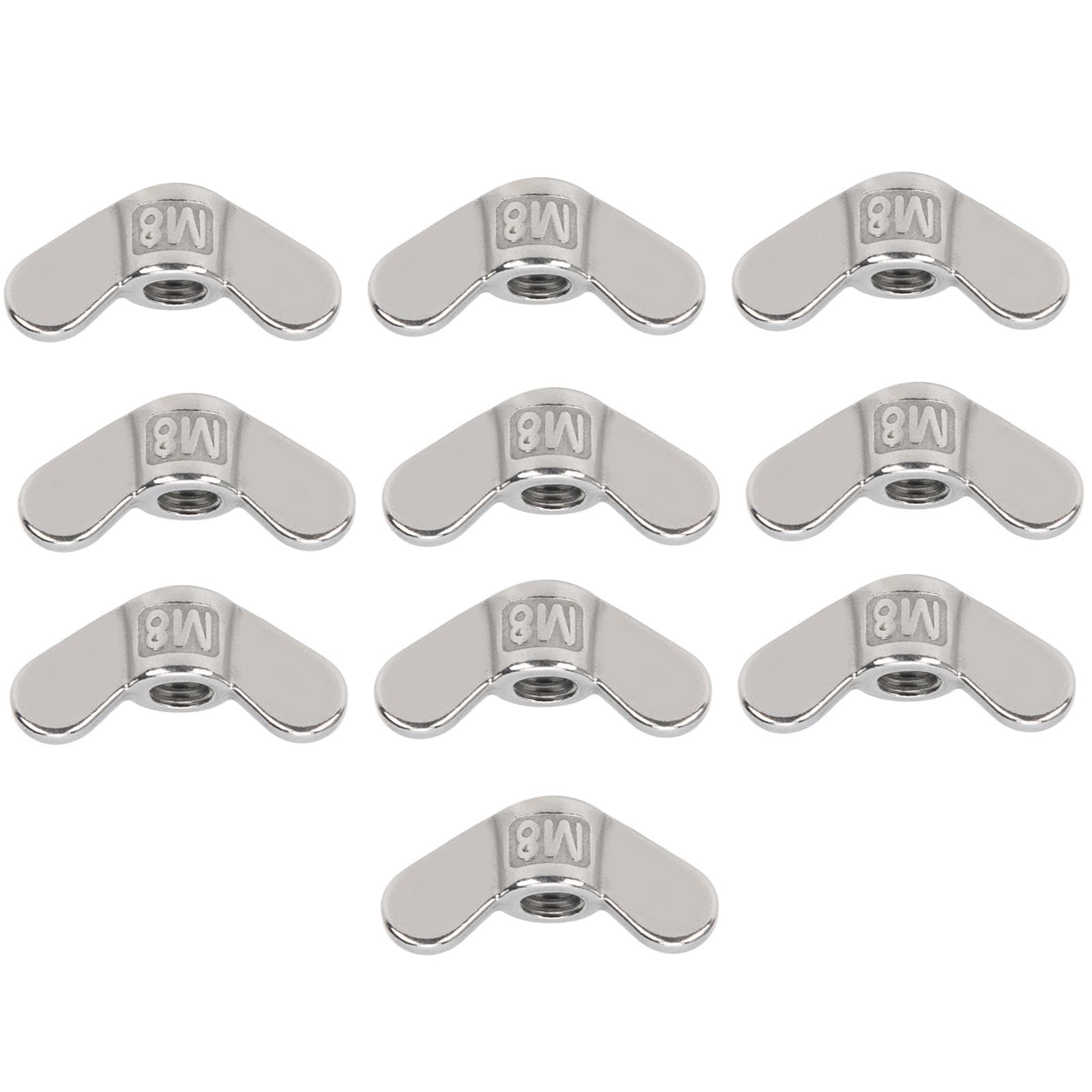 10Pcs M8 Wing Nut Butterfly Nuts 304 Stainless Steel Fastener Hardware Accessory