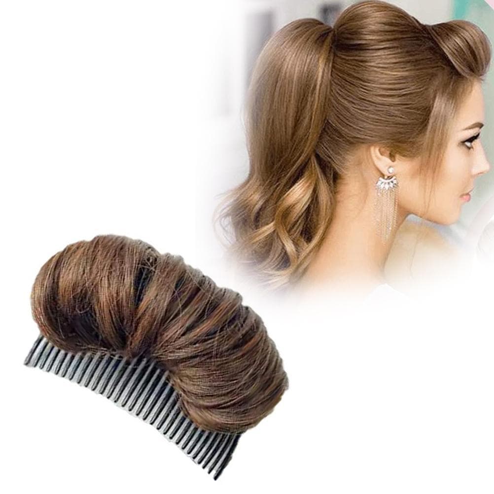 Volume Up Hairstyle Clip Bun Maker Insert Tool Multi Functional Hair Accessories light brown