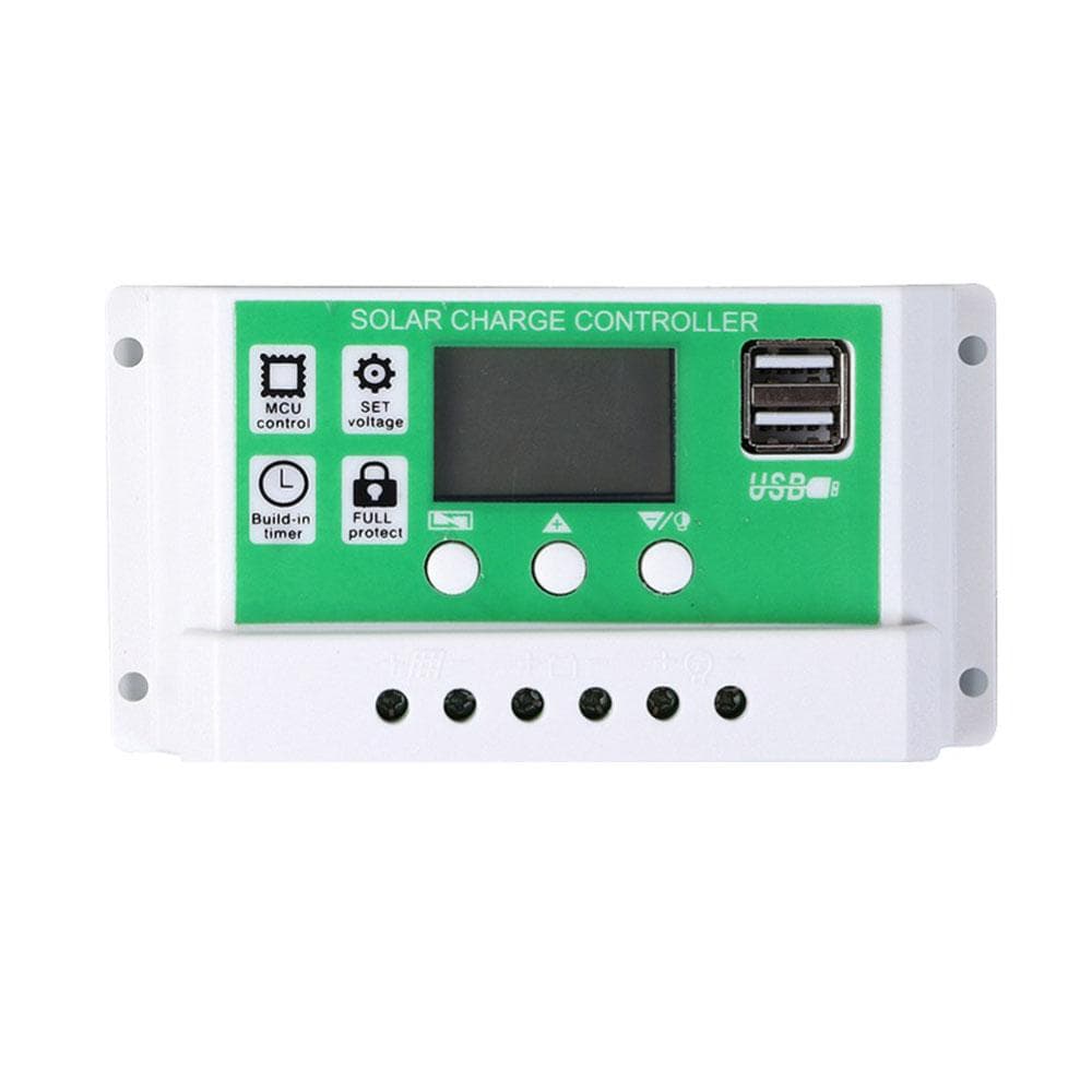 100A Solar Charge Controller 12/24V PWM Solar Panel Controller Battery Intelligent Regulator with 100A white