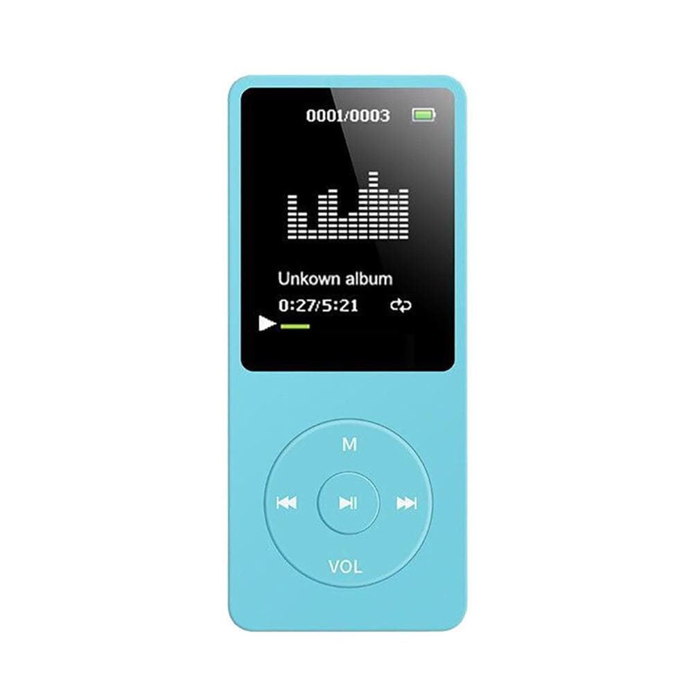 MP3/MP4 Player 64 GB Music Player 1.8 Screen Portable MP3 Music Player with FM Radio Voice light blue