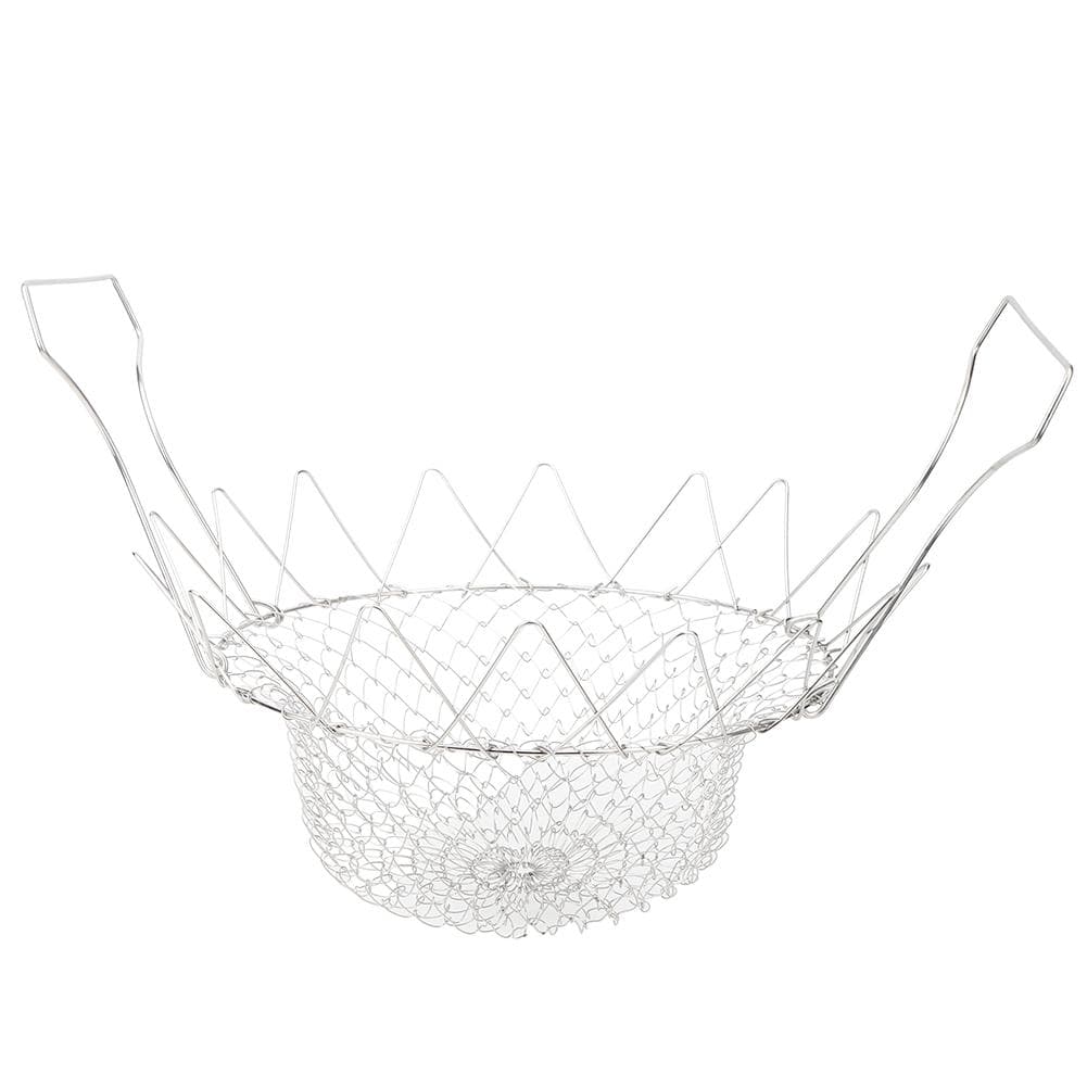 Stainless Steel Steaming Rinsing Folding Fry Basket Fried Food Strainer Frying Tool Supplies