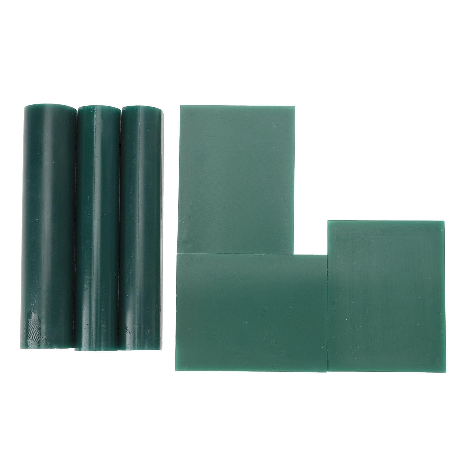 6PCS Set Carving Wax Ring Tube and Sheet Multifunctional Green Color Hard Ring Casting Molding Wax