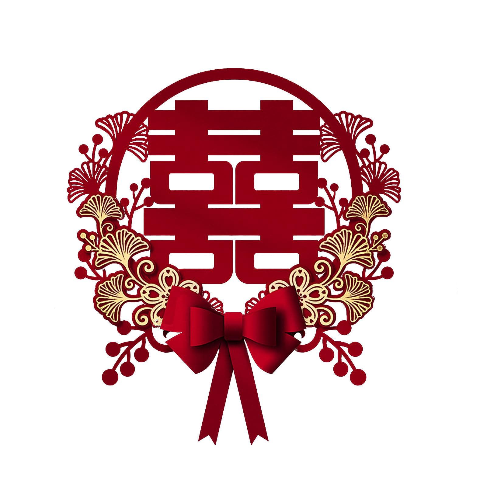 Red Double Happiness Chinese Wedding Sticker Chinese Traditional Wedding Decoration for Wall Window