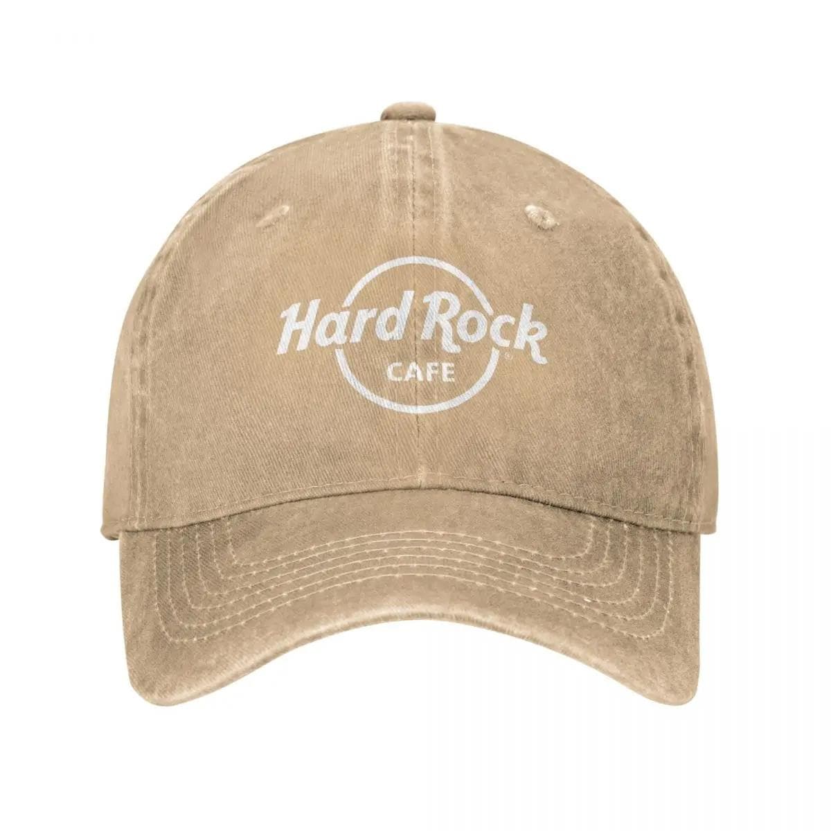 Hard Rock Logo Cafes Baseball Cap Vintage Distressed Denim Washed Restaurant Bar Cap Men Women Outdoor All Hat Adjustable khaki