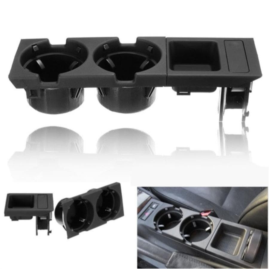 Black Front Center Console Drink Cup Holder 51168217953 For BMW E46 1998-2006