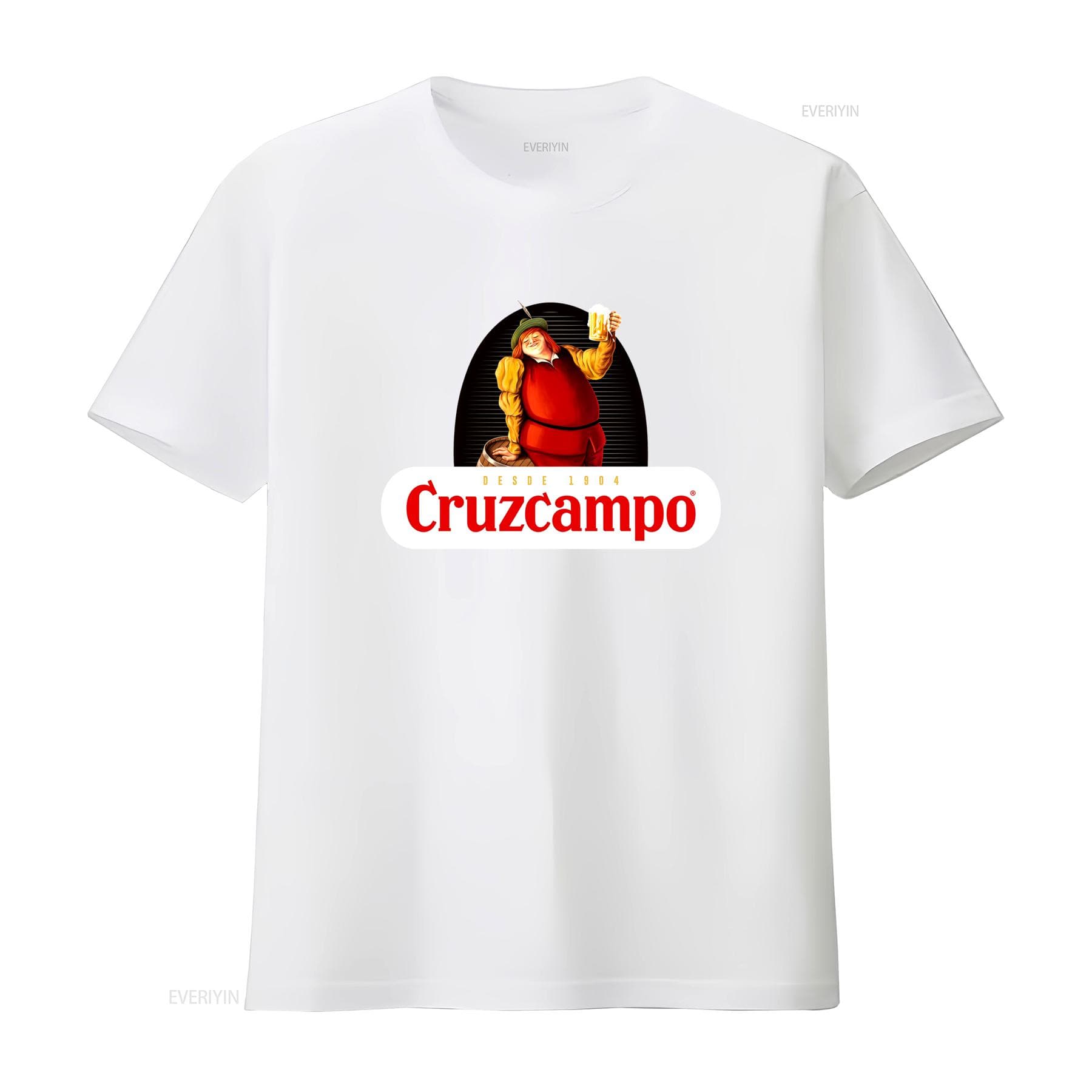 Cruzcampo Vintage Beer Lover T Shirt Classic Cotton for Perfect Christmas vintage Washed Top For Everyday Wear homme Versatile S