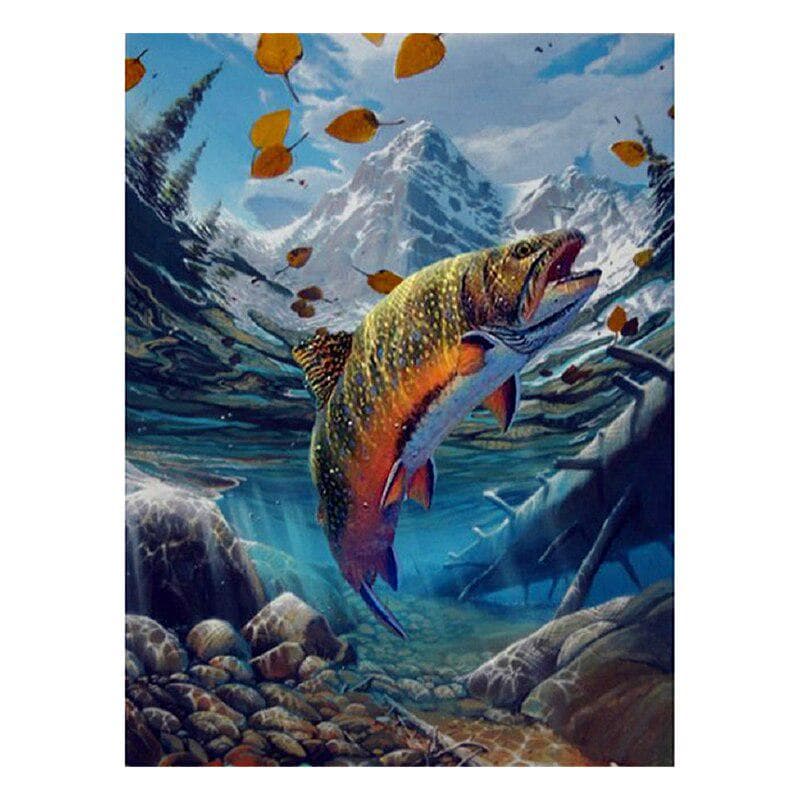 Diamond Embroidery Fish Picture 5D Diamond Cross Stitch Diamond Painting 20X30CM