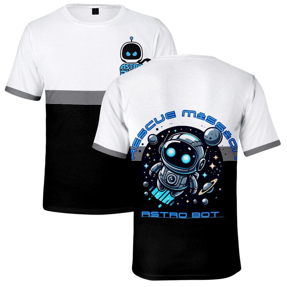 Funny Astro Bot Anime T Shirt Cool Women Men's Tshirt O Neck Casual Unisex Streetwear Fashion Tee Camisetas Ropa Hombre XL grey