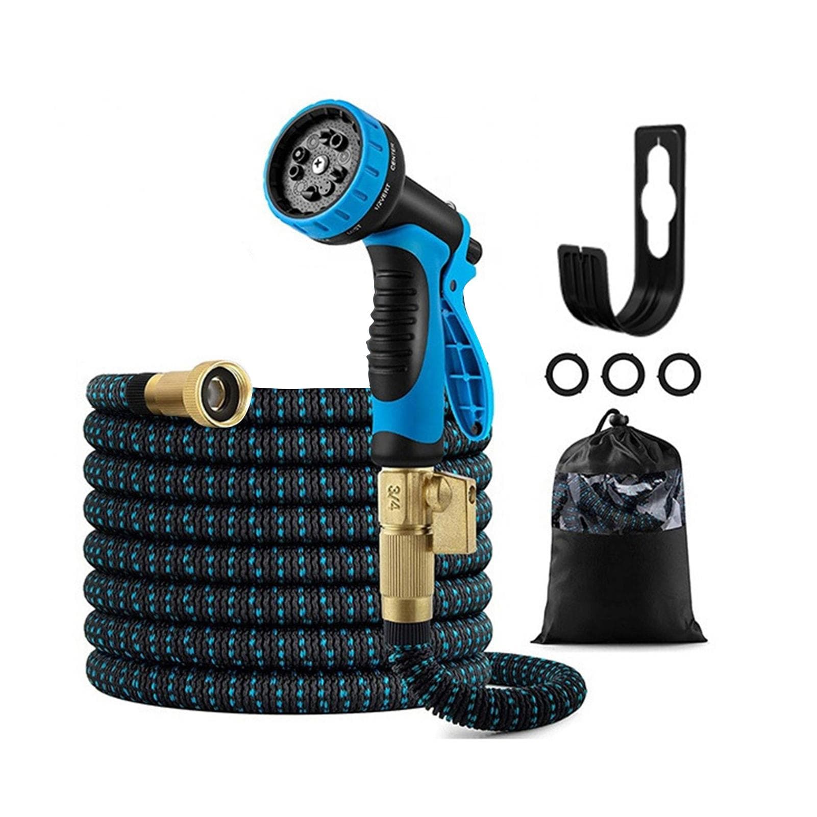 Expandable Garden Hose Multi-Functional Practical Flexible Water Hose with Nozzle Connectors for EU Connector & 7.5m