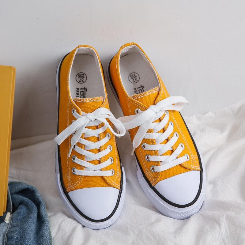 Canvas Shoes Trend Plus Size Couple Shoes Joker Breathable Vulcanized Men New Men's Shoes 39 yellow