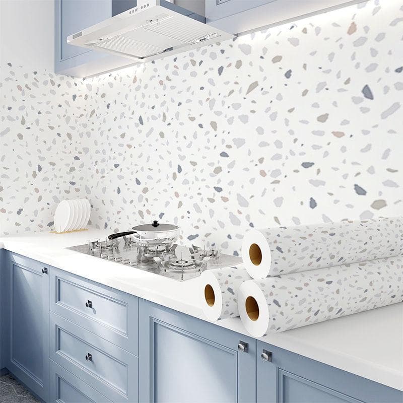Kitchen Oil-proof Imitation Marble Sticker Waterproof, Moisture-proof and Heat-resistant Countertop Cabinet Self-adhesive Wallpaper 60cm*5m