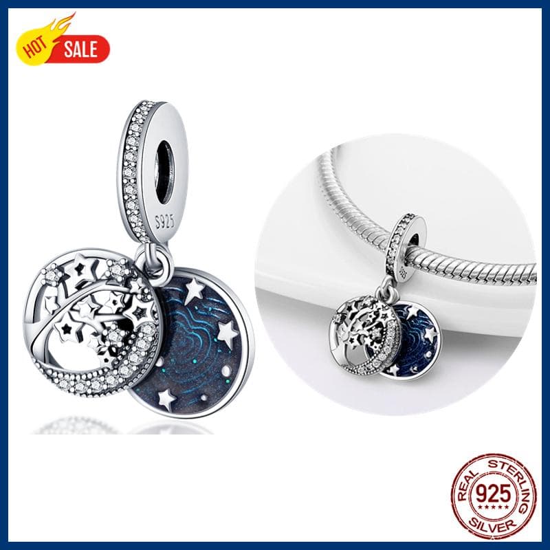 100% S925 Sterling Silver Firefly Charms Evil Eye Hot Air Balloon Blue Charms Fit Original Bracelet DIY Jewelry Making