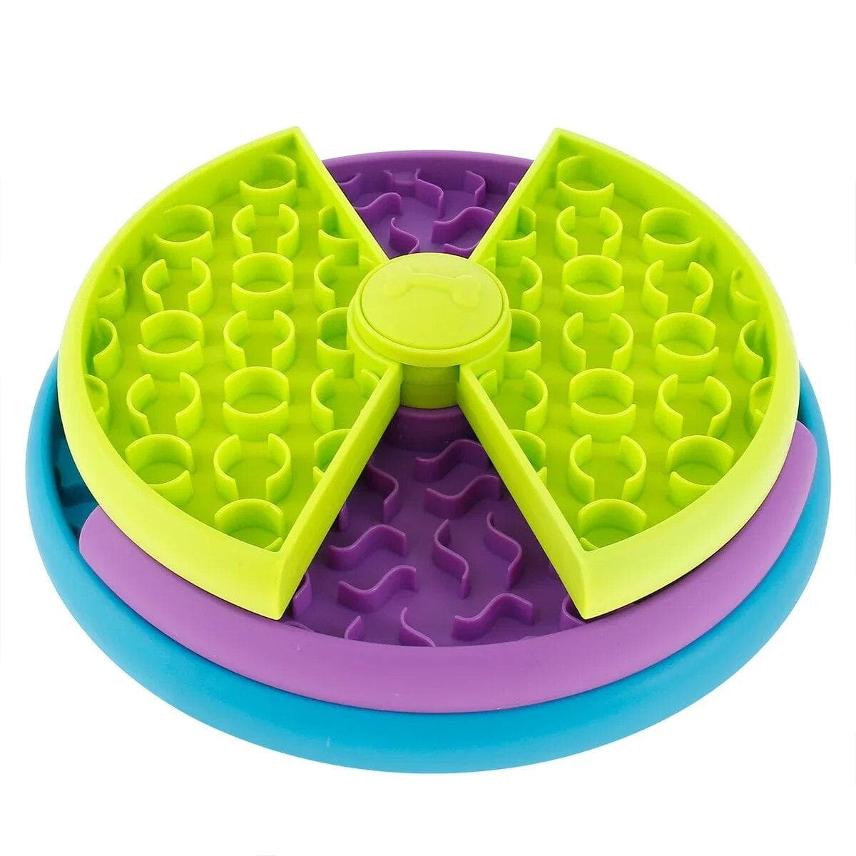 Pet Slow Food Bowl 3-Layers Puzzle Puppy Non-slip Rotating Feeder Reusable Dog Slow Eating Interactive Game Toy Pet Supplies